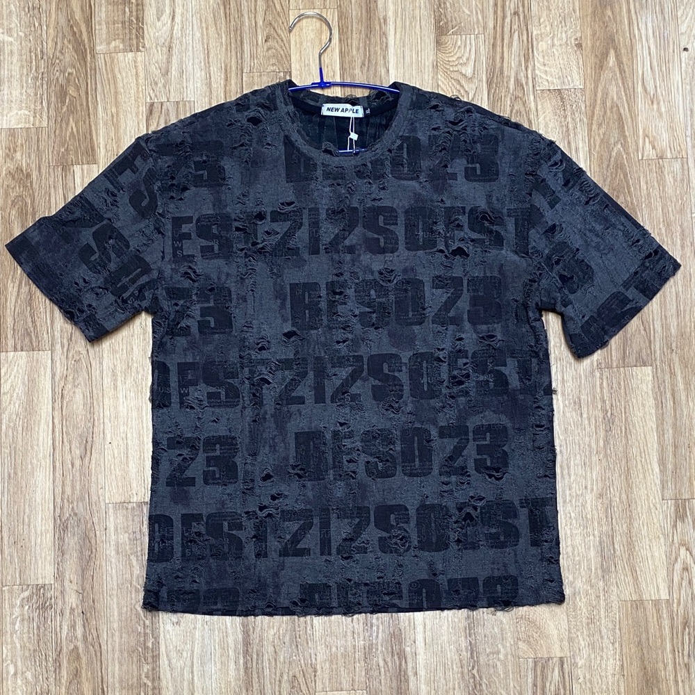 Men's Black Distressed Graphic T-Shirt